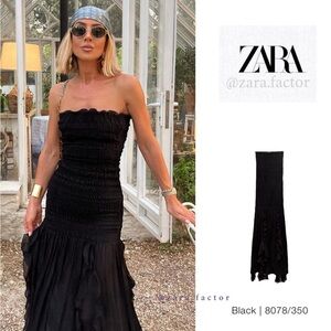 Zara black tube maxi dress XS